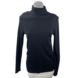 Le31 Par Simons Women's Black Ribbed Knit Long Sleeve Turtleneck Sweater Top XS